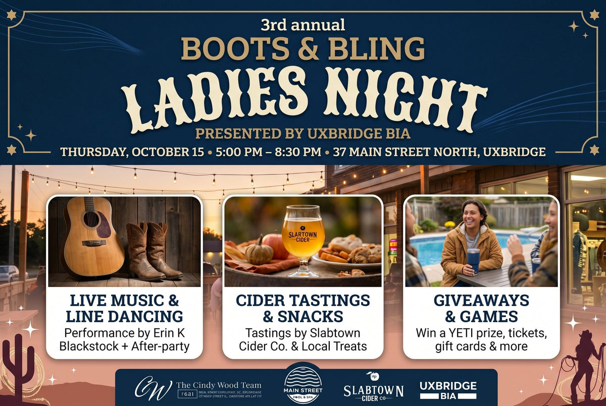 Boots & Bling: Join Main Street Pool & Spa for Uxbridge’s 3rd Annual Ladies Night