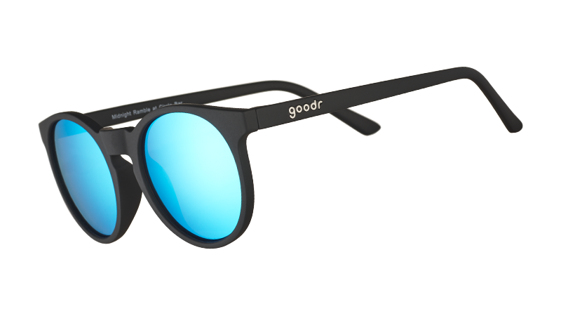 Goodr Circle G – Midnight Ramble at a Circle Bar (Black / Blue Mirrored)