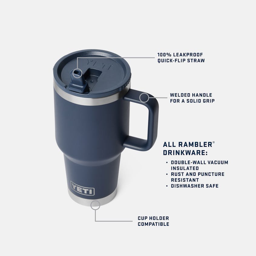 Mug de voyage YETI Rambler® 30 oz / 887 ml avec paille