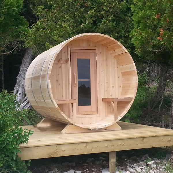 Knotty Cedar Barrel Sauna 6' x 6'
