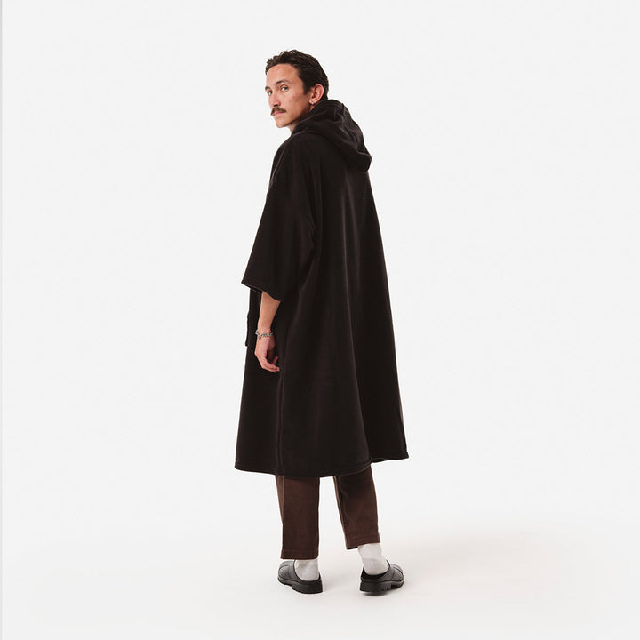 Everyday Chilling Fleece Poncho - Black