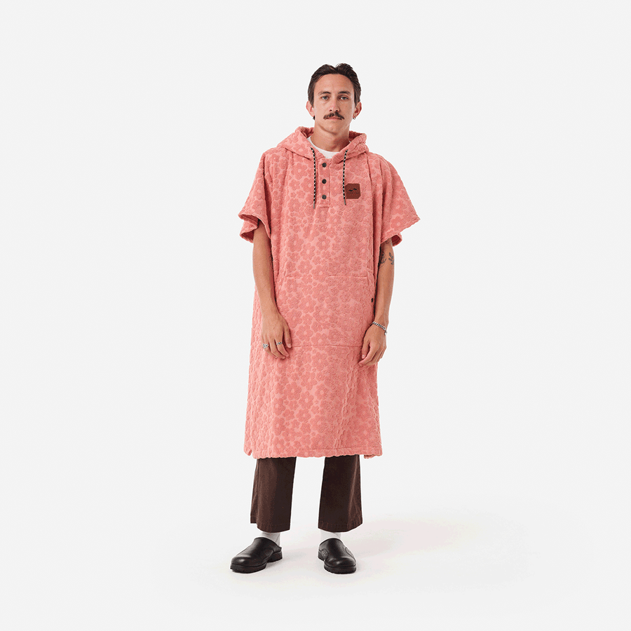 Ginny Extra-Warm Poncho - Guava