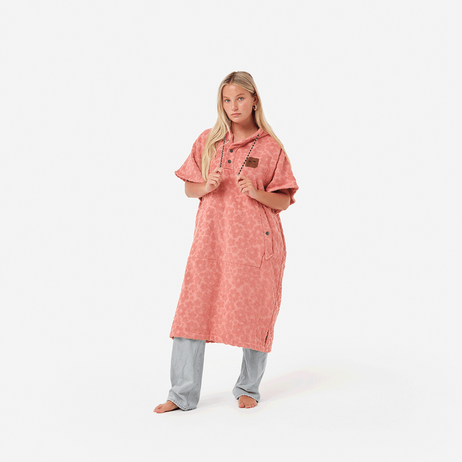 Ginny Extra-Warm Poncho - Guava