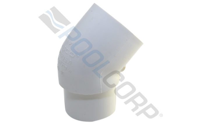 1.5" White SP x Slip SCH40 PVC 45 Degree Street Elbow