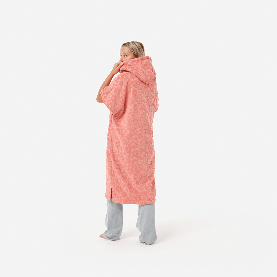 Ginny Extra-Warm Poncho - Guava