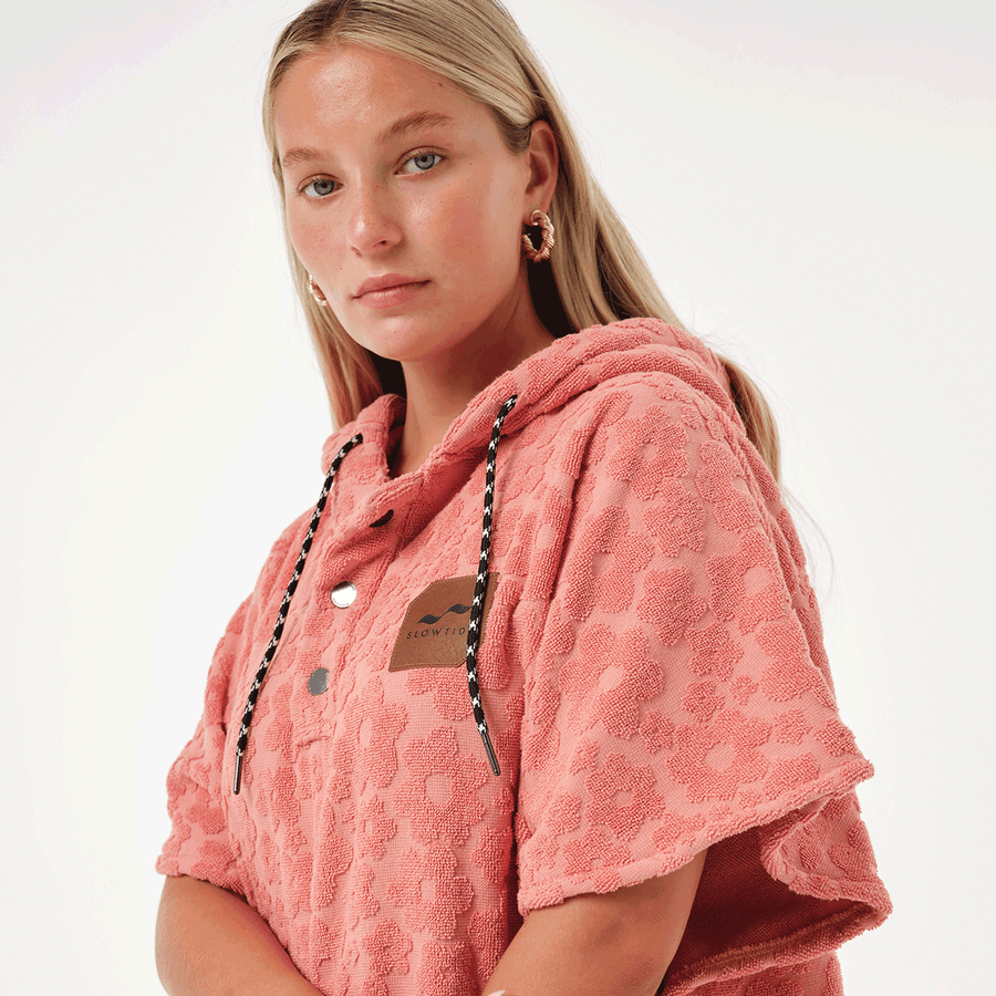 Ginny Extra-Warm Poncho - Guava