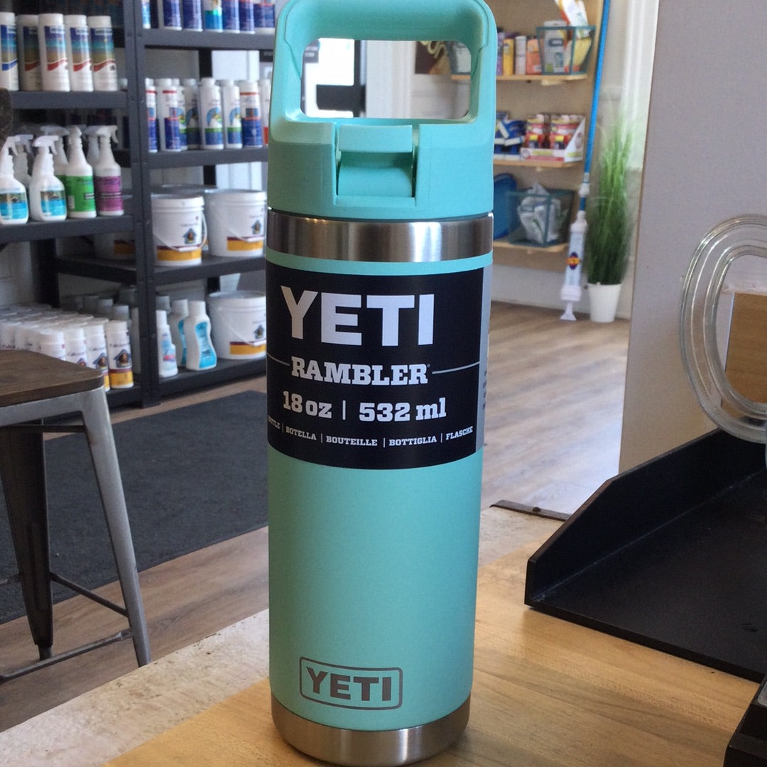 Sea Foam Yeti Rambler 18oz Water Bottle w/Straw – miamoo