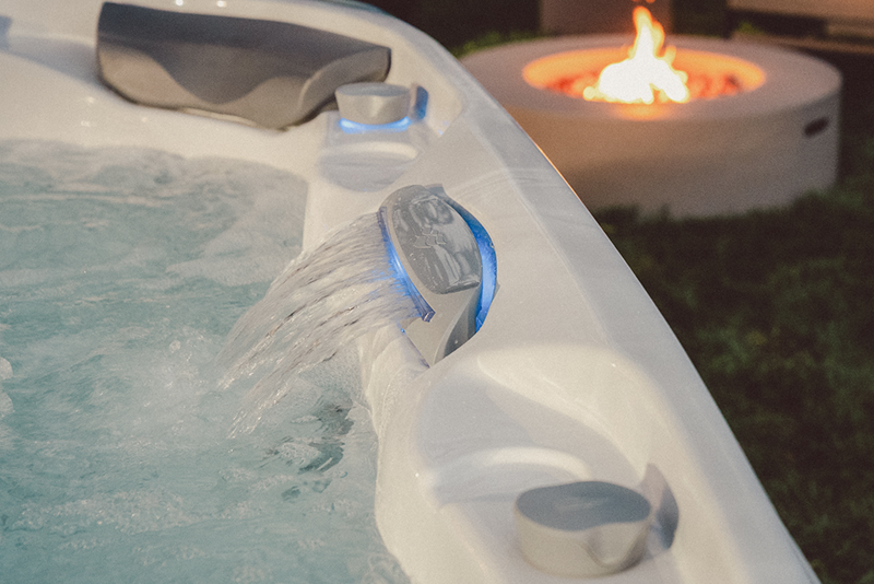 Waterfall on a Sundance Spa - free spa water test hot tub maintenance Main Street Pool & Spa Uxbridge