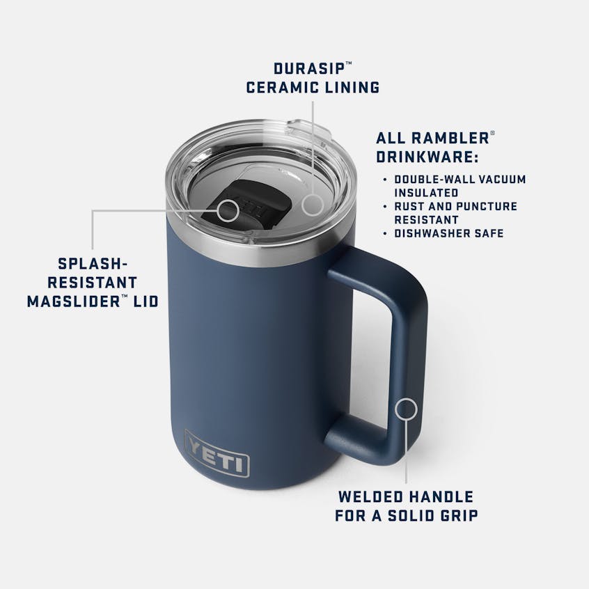 YETI Rambler® 24 oz / 710 ml Mug | WITH DURASIP™ CERAMIC LINING