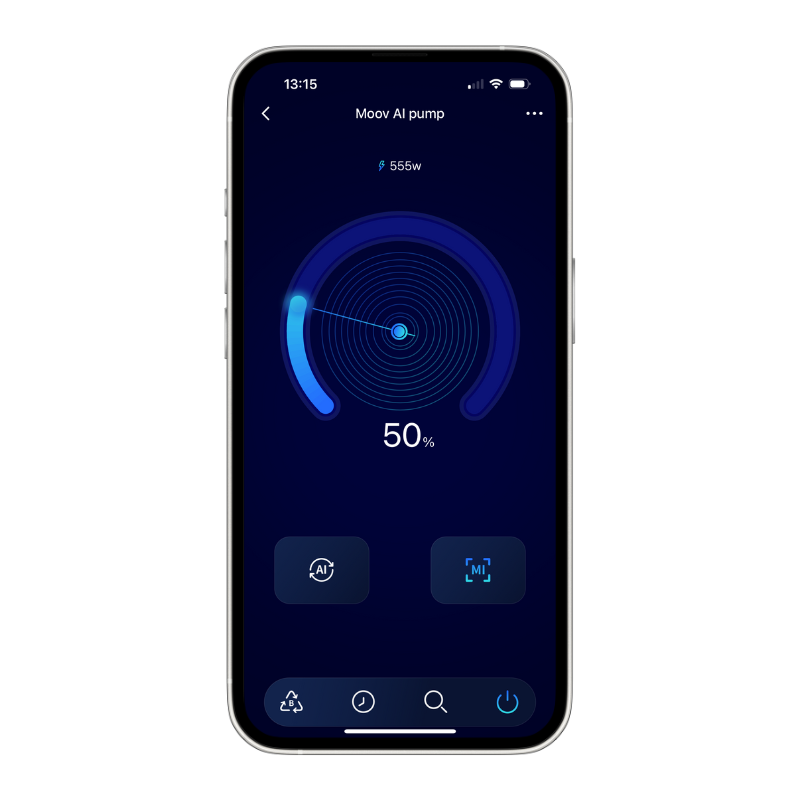 Smartphone displaying an app interface with a circular design and text on a white background
